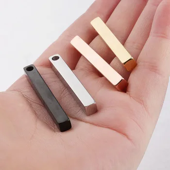 

100% Stainless Steel Bar Blank For Engrave Rose Gold/Gold/Black/Silver Color Metal Rectangle Tag Pendant Mirror Polished 10pcs