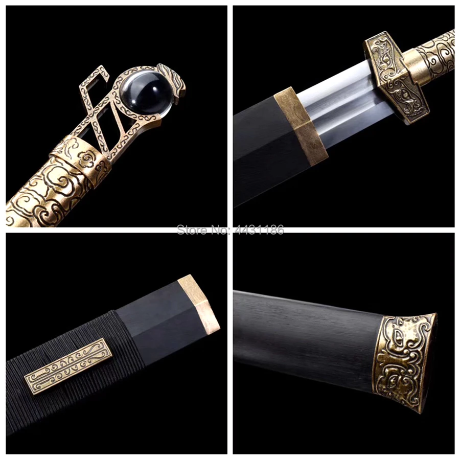 Metal Handle Chinese KungFu Dao Sword Katana Sharp High Manganese Steel Home Decoration Collection Battle Han Jian Saber