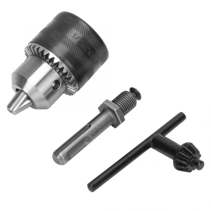 

1.5-13mm Range 1/2-20UNF Key Type Drill Chuck with SDS Round Shank Adapter Electric Hammer Converter