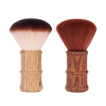 

Neck Face Duster Brush Wooden Handle Barber Soft Cleaning Hairbrush Hair Grooming Shaving Brush for Salon Random Color
