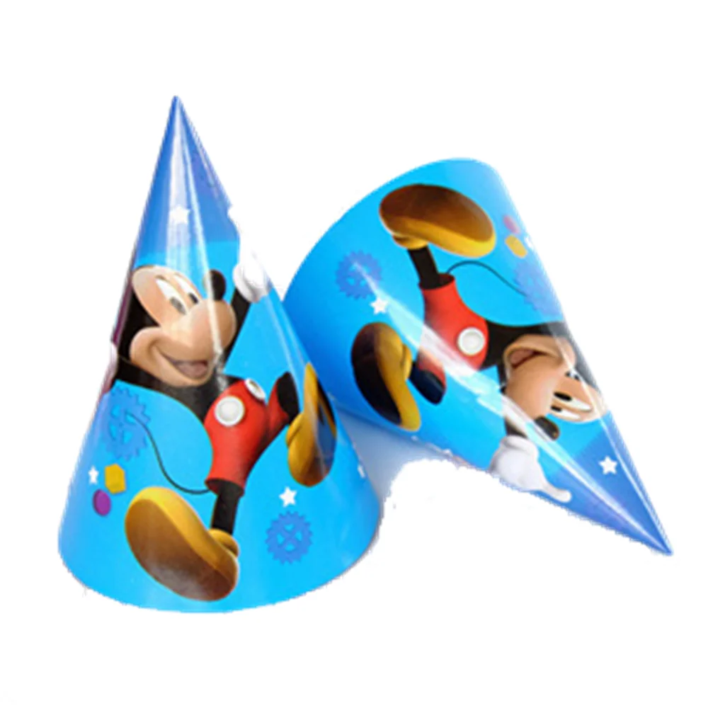 Микки Маус тема головные уборы на день рождения Детские все для праздника украшения шляпы бумажные изделия для взрослых детские бумажные шляпы