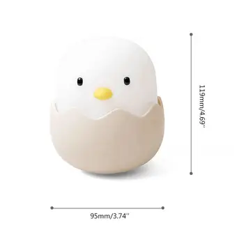 

USB Cute eggsshell Chicken Night Light Creative Bedside LED Tumbler Sleeping Lamp K4UA
