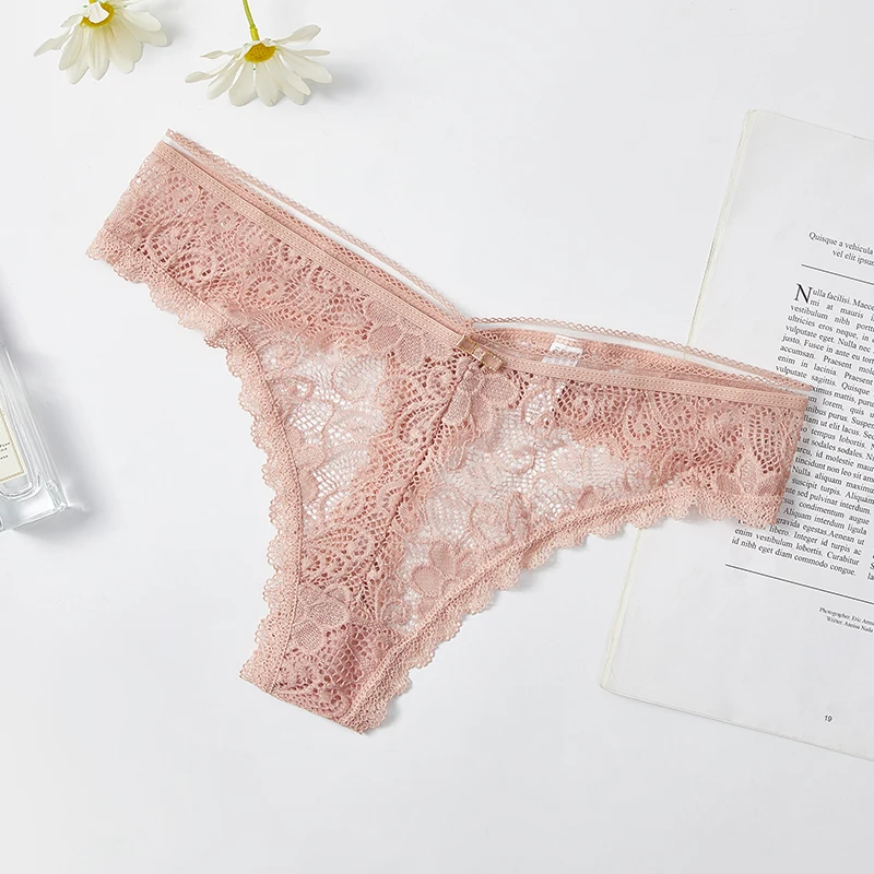 3pcs Sexy Lace Woman Panties Underwear Lingerie Lady Lace T-back Female Thongs Sexy Underpants For Women Intimates BANNIROU