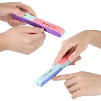

6pcs/set Sandpaper Nail File Lime Colorful 7 Surfaces Sanding Buffer Block Set Grey Nail Files For UV Gel Polish Manicure Tool