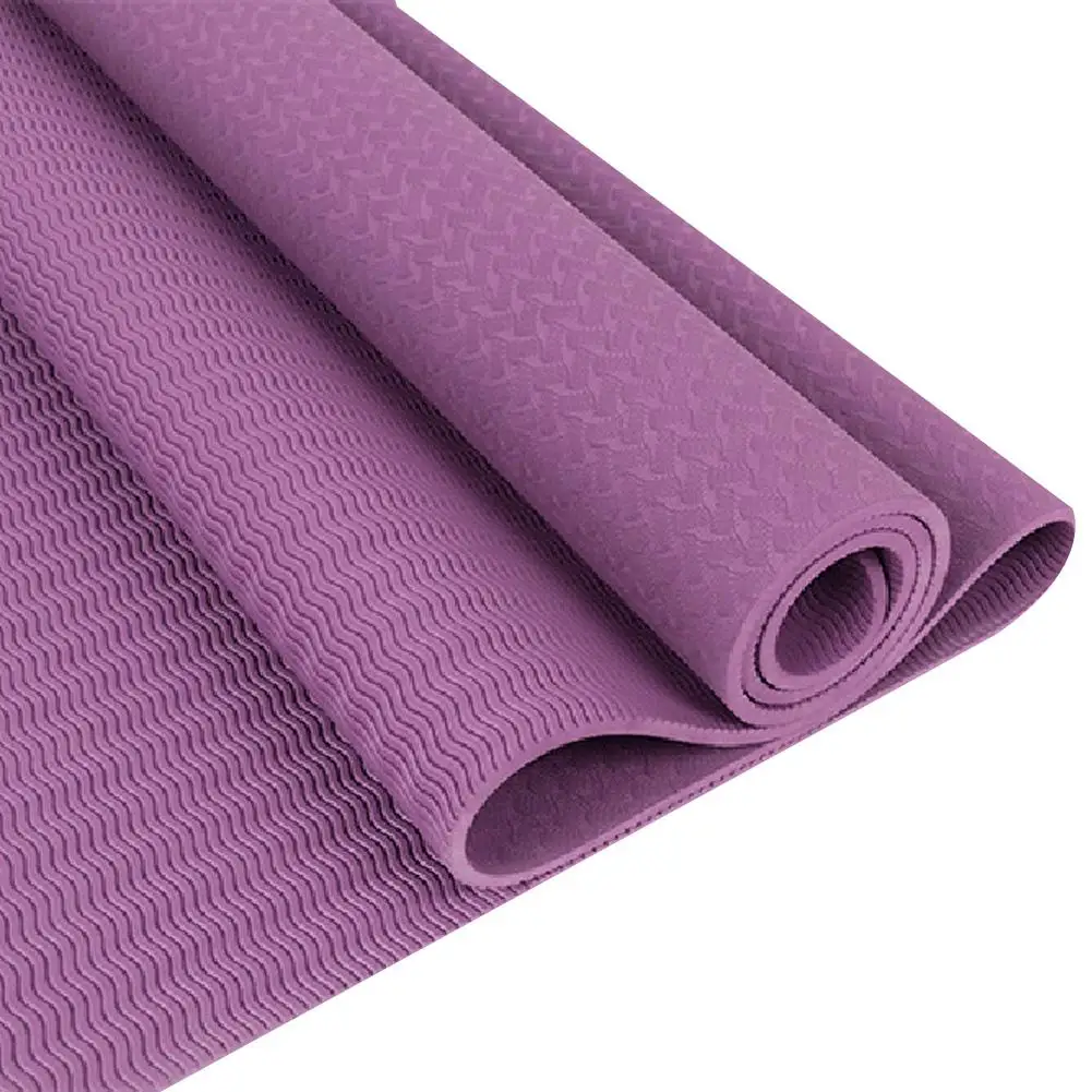 Solid Color Home Gym Fitness Exercise Workout Anti-slip TPE Yoga Mat Carpet