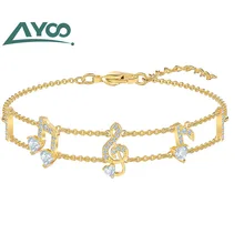 AYoo высокое качество SWA Браслет Серебро великая женщина золото таинственный элемент музыкальные ноты браслет