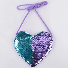 Вечерние мини-сумочки в подарок на день рождения с милым сердечком и блестками для ключей, Модные Портативные сумочки на молнии с ремешком для детей