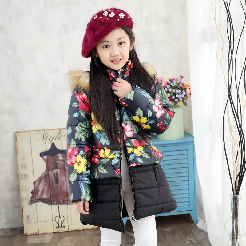 

2016 Winter New Style Childrenswear Girls Padded Cotton Clothes Middle And Large Children Cotton-padded Jacket Korean-style Thic