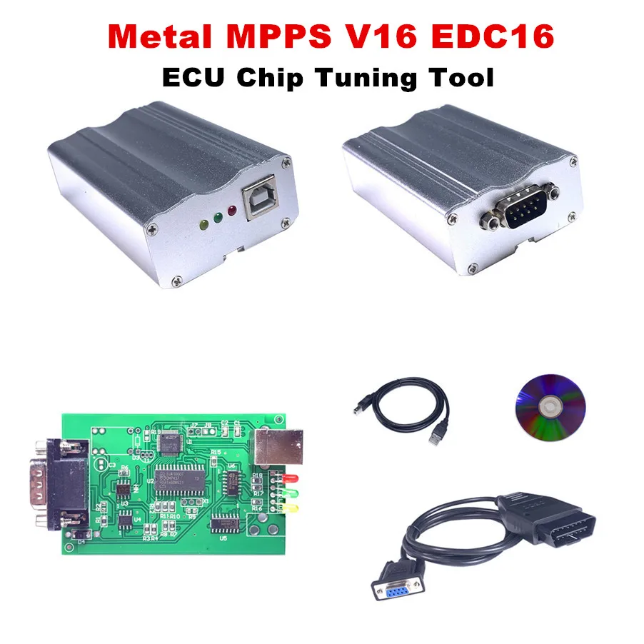 Новая MPPS V16 EDC16 металлическая коробка Чип ECU инструмент для настройки карты K + CAN