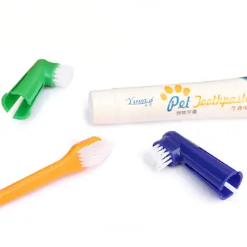 

Vanilla/Beef Taste Pet Toothpaste Set Pet Toothbrush Single/double finger Pet Oral Care Cats and Dogs Toothbrush Toothpaste Set