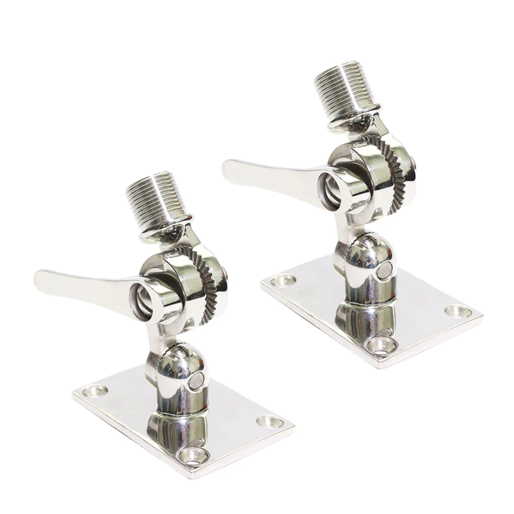 2x Durable Adjustable Vhf Marine Antenna Mount for Boats - 92mm 3-5/8 inch