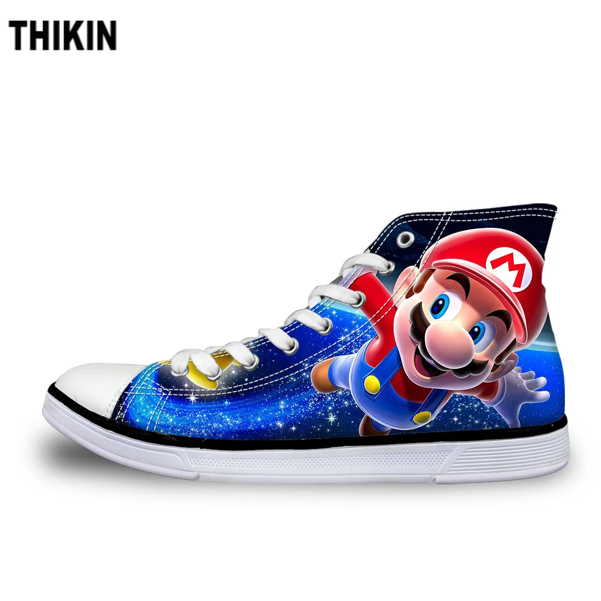 As Picture ThiKin/супер мастер Mario 2 печати парусиновые туфли женские на шнуровке модные высокие дышащие женские классические повседневные туфли на заказ - Цвет: As Picture
