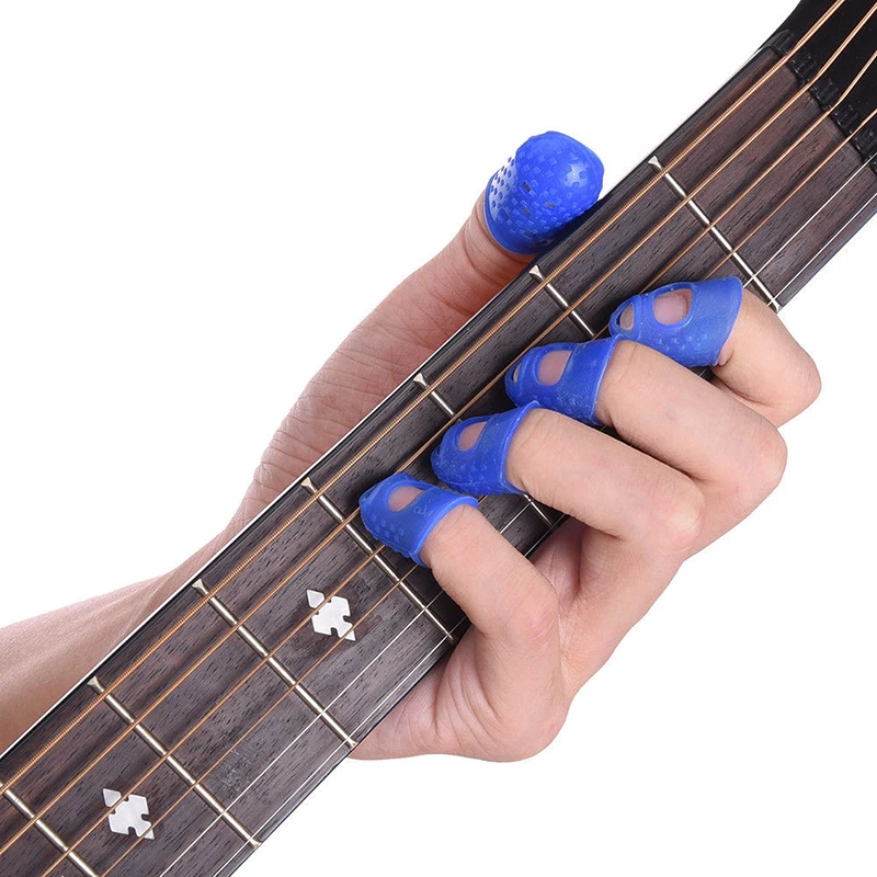 

12pcs Set Silicone Rubber Guitar Fingerstall Guitar Fingertip Finger Guards Training Teach Student Fingerstalls Learn Practice