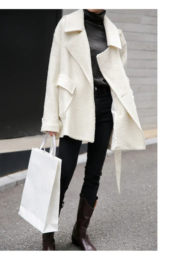 Осеннее и зимнее винтажное шикарное шерстяное пальто Женская шерстяная ветровка стильное и элегантное женское пальто