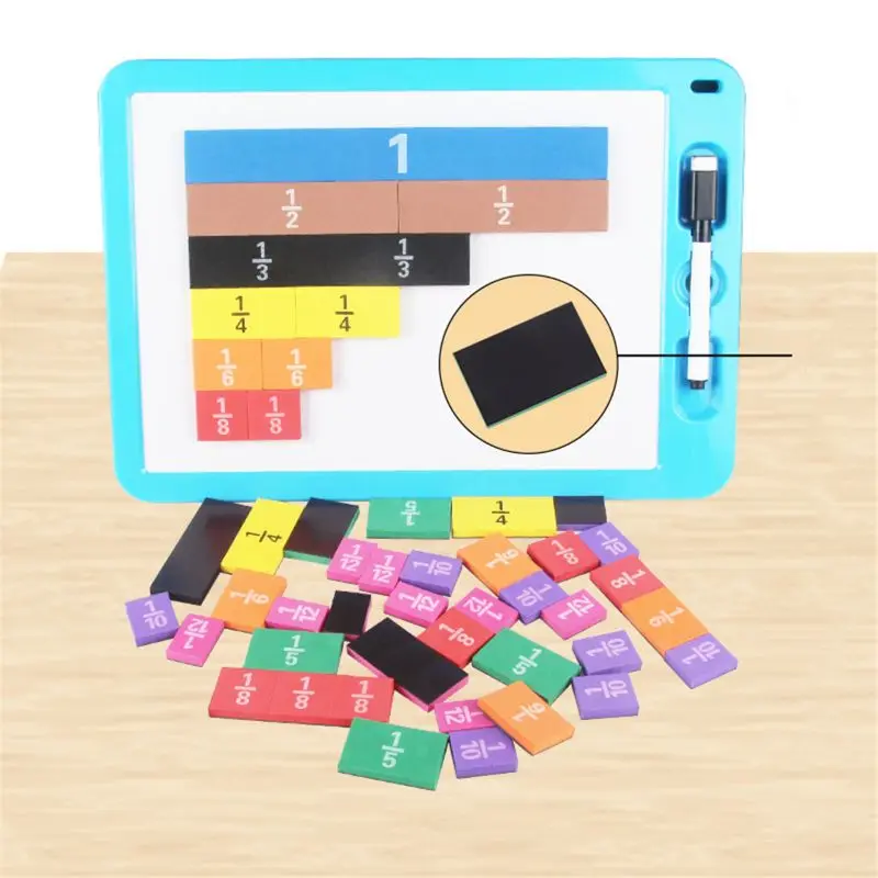 Magnetic Rainbow Fraction Tiles Math Toy Montessori Learning Educational Toys P31B