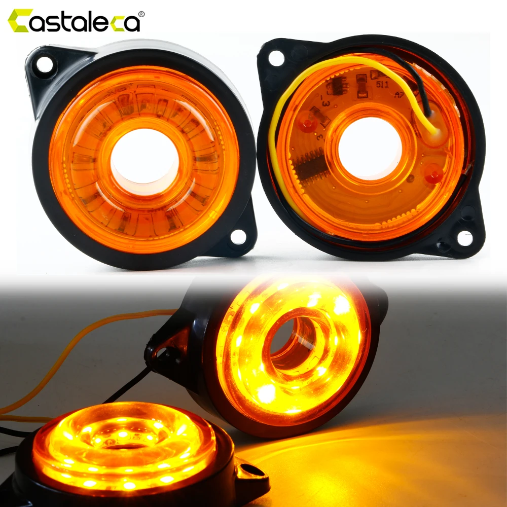 

Castaleca Car Truck Side Marker Light 12V Rear Reverse Indicator Signal Lamp Rotating Flashing Lighthouse For Trailer Van