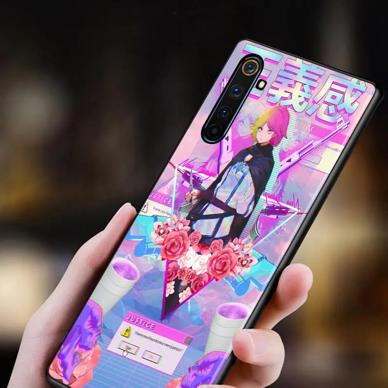 Anime Vaporwave For OPPO Reno A 2 3 4 5 Z ACE Z/F/SE/Lite A92020 A11 10 X  5 PRO Plus Pro (4G/5G) Black Phone Case