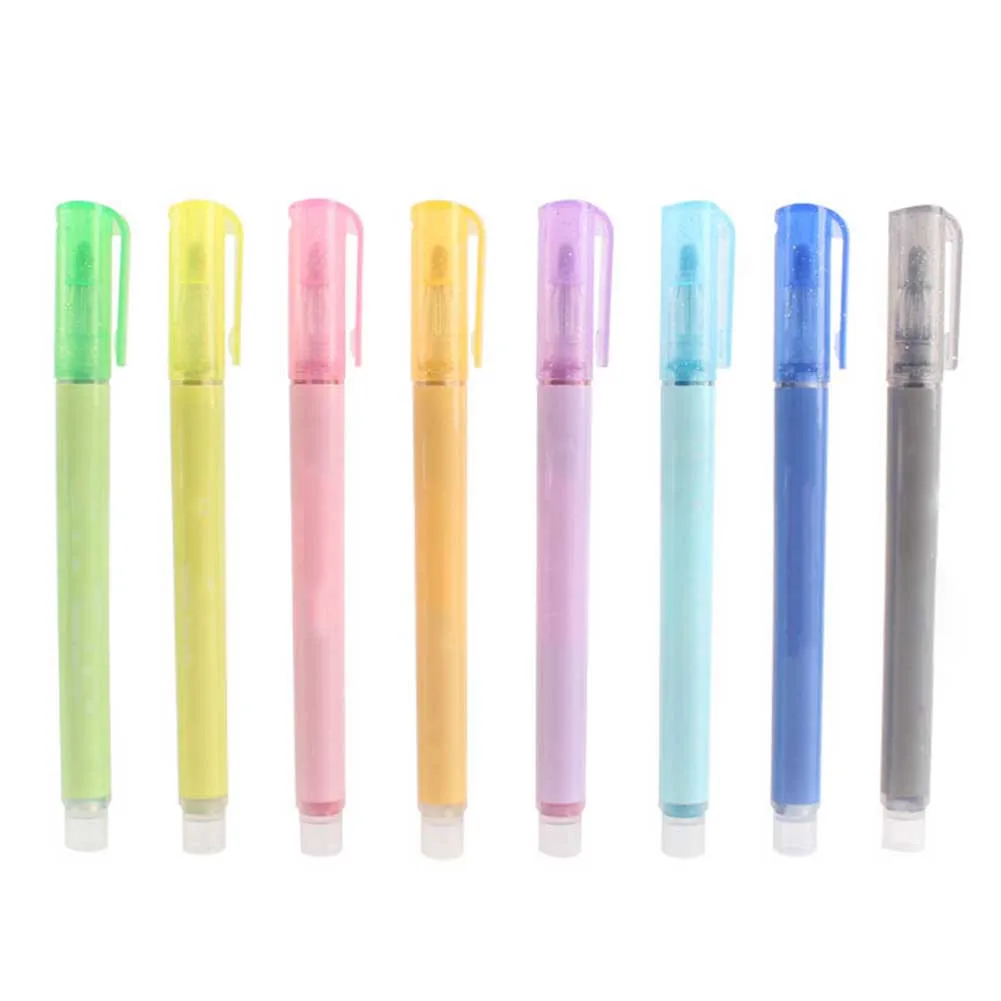 

8 Color Double Line Home Card Writing School Smooth Portable Stationery Marker Pen Outline Drawing Office Highlighter Student
