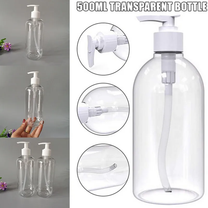 500ml Portable Shampoo Bottles Pump Conditioner Dispenser Empty Shower Plastic Bathroom Wash Massage Oils Split | Дом и сад