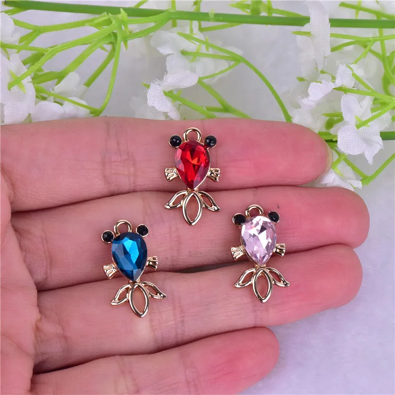 

10 шт., металлические подвески в виде золотой рыбки, 26 х20 мм