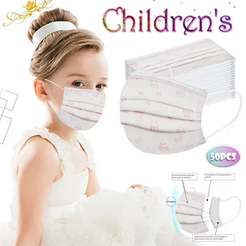 

Children Mask Disposable Face Mask Anime Cartoon Mouth Face Mask Industrial 3 Layer Ply Filter Ear Loop 50pc Mascherine Mascara