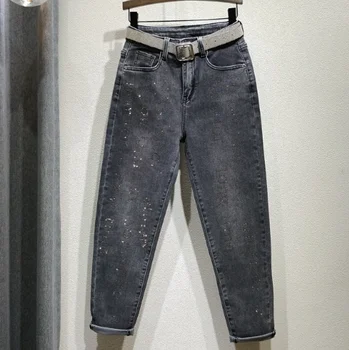 

Plus Size Hot Drilling Jeans Women's Loose-Fit Harem Pants Casual Boyfriend Jeans for Women Vaqueros Mujer Nancylim