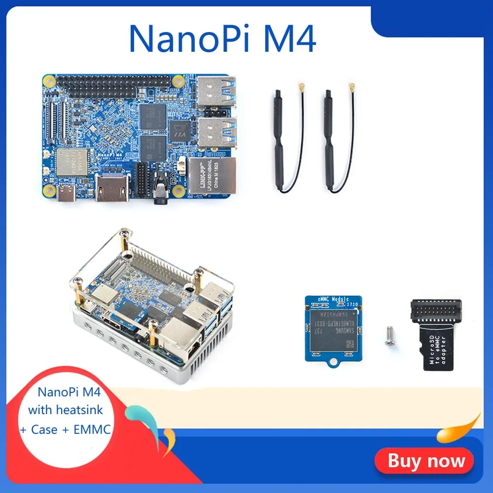 NanoPi M4 2 ГБ/4 ГБ DDR3 Rockchip RK3399 SoC 4G & 5G двухдиапазонный WiFi + Bluetooth 4 1 поддерживает Ubuntu Android