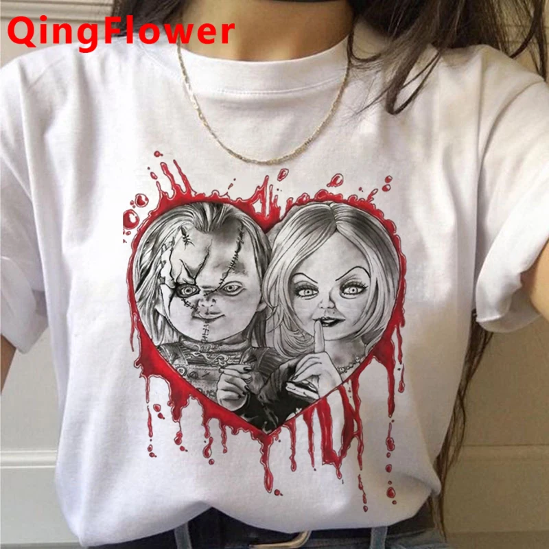 Ужасная женская футболка с рисунком Чаки Харадзюку забавная мультяшная