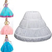 Princess Girls 3 Hoops One Layer Petticoat Half Slip Flower Girl Crinoline Skirt Underskirt for Wedding Accessories