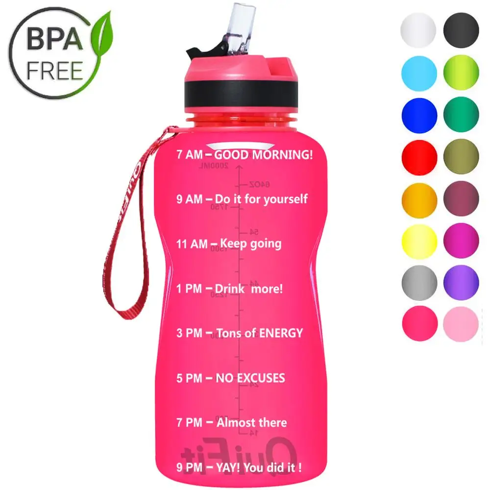 QuiFit Botella de Agua 2.2l Dumbbell Fitness Agua Bottle-bpa Libre Gran Capacidad Botella de Agua para Deportes al Aire Libre