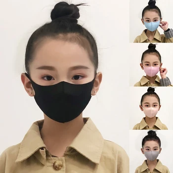 

Kids Summer Thin Breathable Mouth Mask Children Face Mask Windproof Solid Color Face Mask Girls Boys Reusable Masks Wholesale