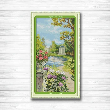 

The beautiful garden Europe Scenery dmc 14CT 11CT counted cross stitch Needlework Set Embroidery kits chinese cross stitch