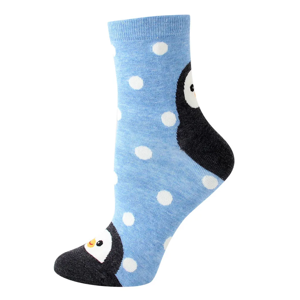 1 Pair Socks Women Warm Cotton Funny Cute Socks Animal Character Dot Print Women's Socks Calcetines Meias W2