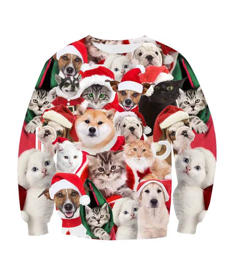 thumbnail image 1 of Suéter navideño feo unisex con estampado 3D, divertido jersey, jerséis, tops para Navidad, hombres, mujeres, fiesta, sudadera con capucha, 1 of 5