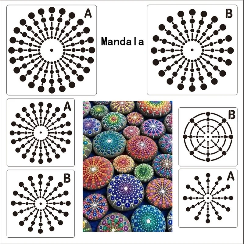 Mandala Stencil Painting Templates | Mandala Stencil Dot Painting - Mandala  Dotting - Aliexpress