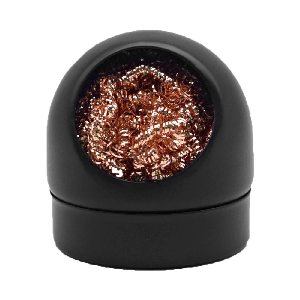 

2PCS Soldering Iron Tip Cleaner Copper Wire Soldering Iron Cleaning Ball Durable Cleaning Nozzle Tip with Metal Dross Box