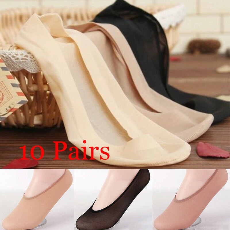 invisibles con forro de para mujer, calcetín fino de bailarina, 10 pares, novedad de verano 2020|Pantuflas de calcetines| AliExpress