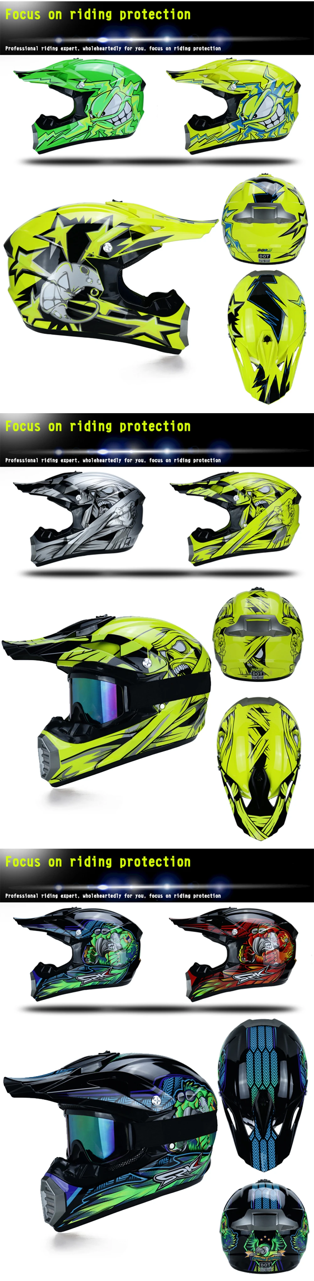 3 Подарки Супер-Крутой мотоциклетный внедорожный шлем ATV Dirt Bike мотокросс шлем гоночный горный шлем полный шлем для лица Capacetes
