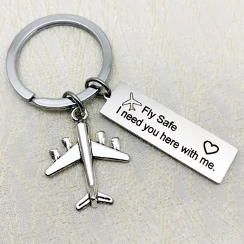 

200 piece Drive Safe Fly Safe keyring Plane Keychain Couples Men Boyfriend Gift Pilot Flight Air Traffic Controller Key Fob