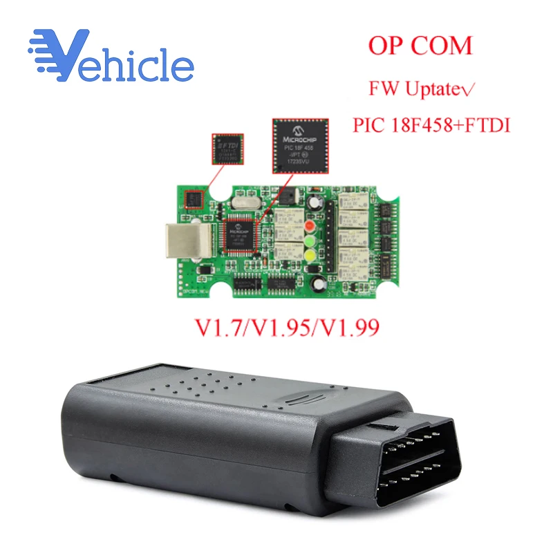 OBD2 диагностический сканер PIC18F458 FTDI FT232 чип OPCOM V1.99 V1.70 V1.95 OBD 2 CAN BUS считыватель кодов
