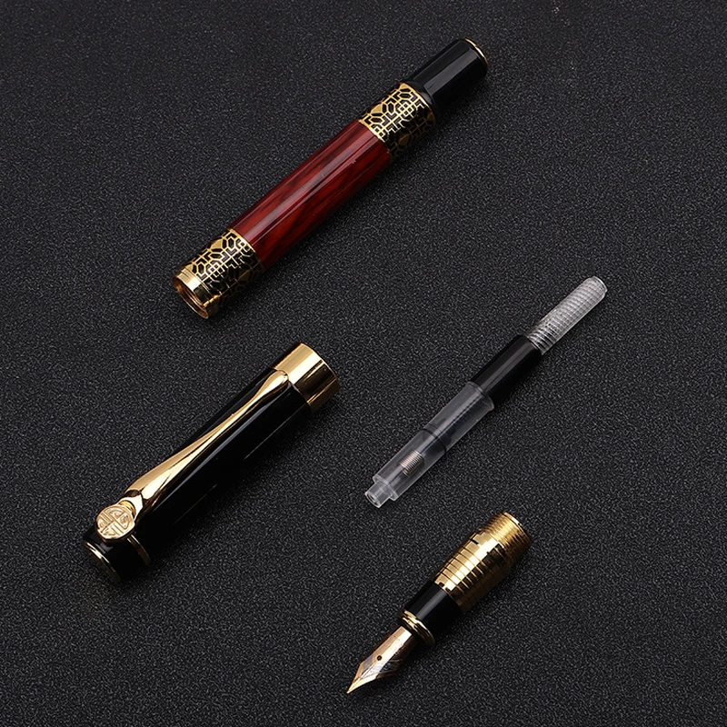 PHANTACi Высокое качество Классическая перьевая ручка древесины высокого качества Бизнес ручка с металлическим украшением и перьевая ручка
