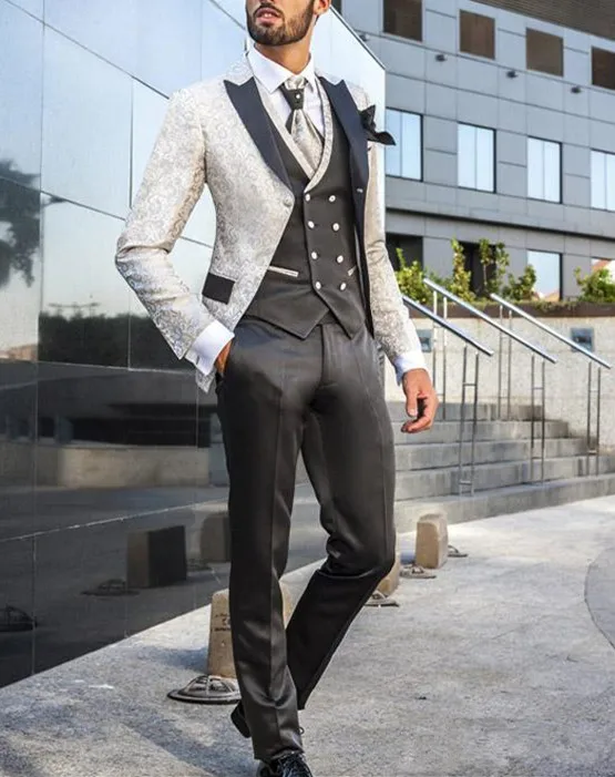Итальянский стиль, на заказ, мужские костюмы, одежда для жениха, свадебные смокинги, три предмета(пиджак+ жилет+ брюки), деловой, выпускной, лучший мужской блейзер