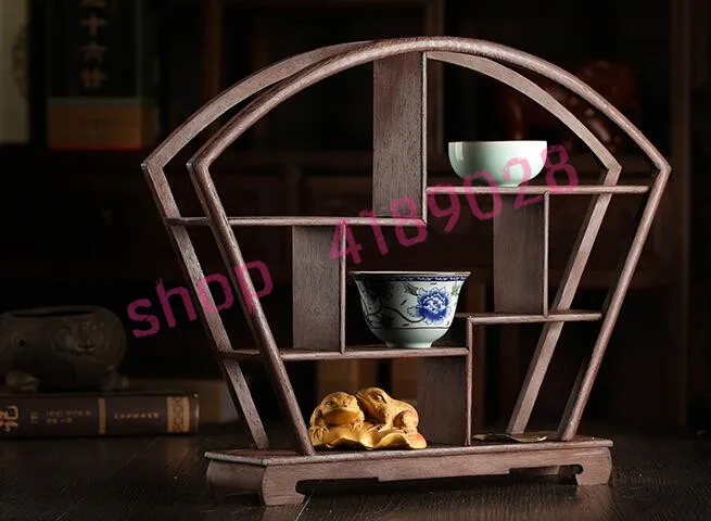 

Solid wood chicken wing wood, fan shaped (large size) curio shelves, ornament pendulum rack.