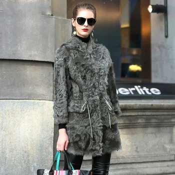 

Natural Women's Real Fur Coat Luxurious Wool Jacket Winter Coat Women Clothes 2020 Korean Vintage Double-faced Tops ZT4049