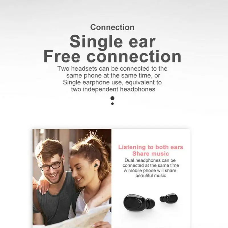 New Y33 Bluetooth 5.0 TWS Earphone True Wireless Headset Earphones Stereo Sweatproof Earbuds In-Ear Headphone For IOS Android