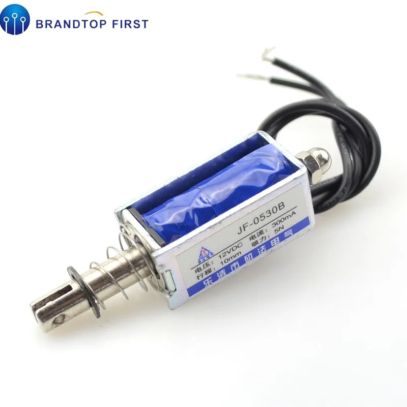 

JF-0530B Push and Pull Type Linear Solenoid Electromagnet Open Frame Keepping Force DC 6V 12V 24V 5N Travel 10mm Reed Switch