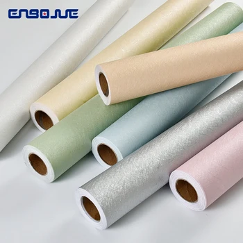 

0.4x3M Silk Wallpaper Self-adhesive Kid Room Decorative Film Bedroom Living Room Solid Color Waterproof Background Wall Stickers