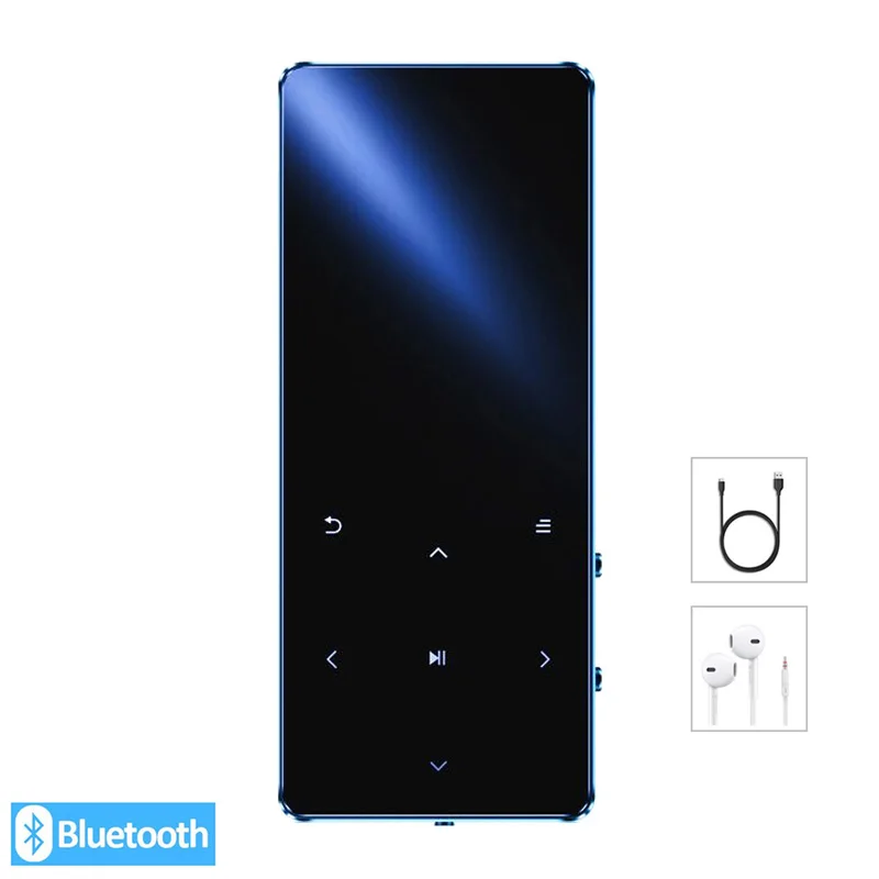 Reproductor de MP3 con Bluetooth, mini reproductor de música hifi sin pérdidas con altavoz de radio fm, MP 3 auriculares deportivos, walkman de metal dap