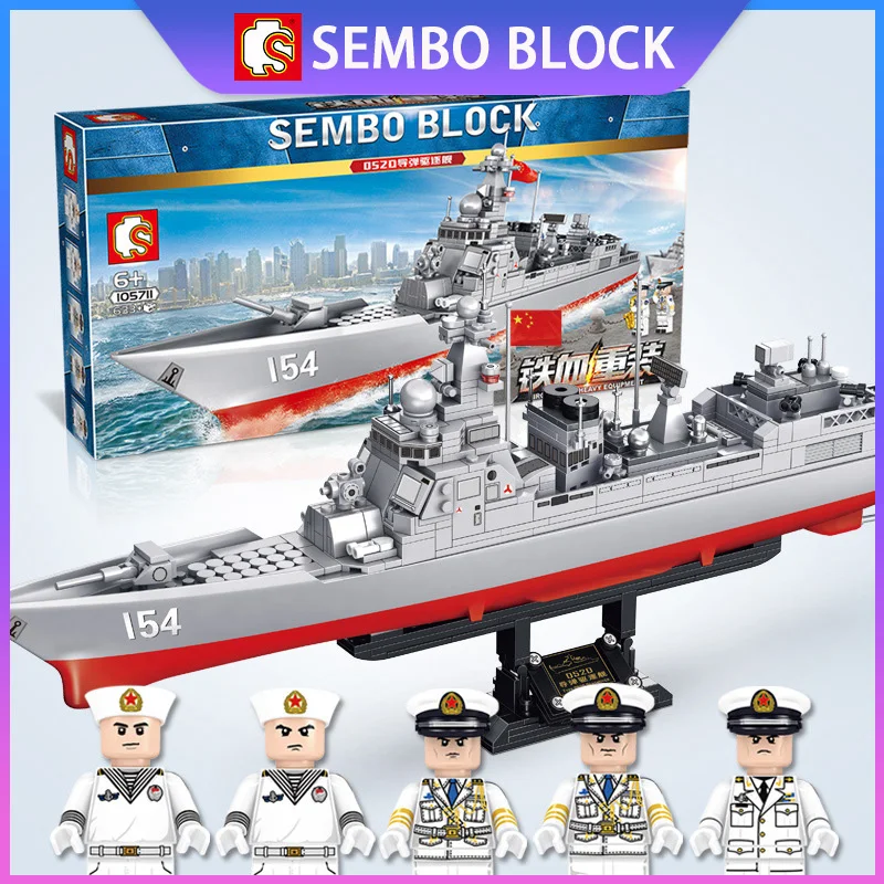

Sembo Destroyer Is Compatible With LegoEDING Boy 52D Missile Ship Guide Destroyer 105711 Toy Bricks Building Blocks to Children