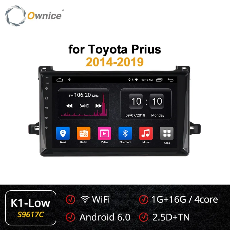 Ownice k3 k5 k6 Android9.0 Автомобильный плеер радио gps 360 панорама авто стерео для Toyota Prius 4G LTE DSP оптический - Color: S9617 K1 LOW